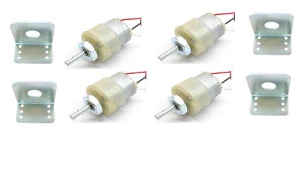 4 pcs 100 RPM Metal Gear Motor With clamps